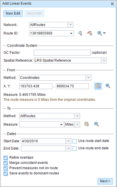 From x- and y-coordinates From x- and y-coordinates